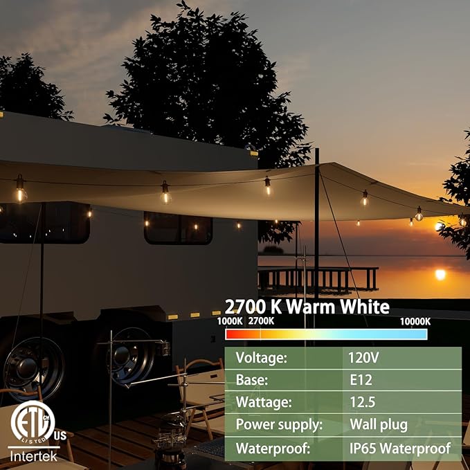 Outdoor String Lights ,150 FT Led Patio Globe Lights with Plastic Bulbs,Waterproof,Shatterproof,G40 Outdoor String Lights,Connectable Hanging for Backyard, Bistro, Porch, Deck, Balcony,Tent (150ft)