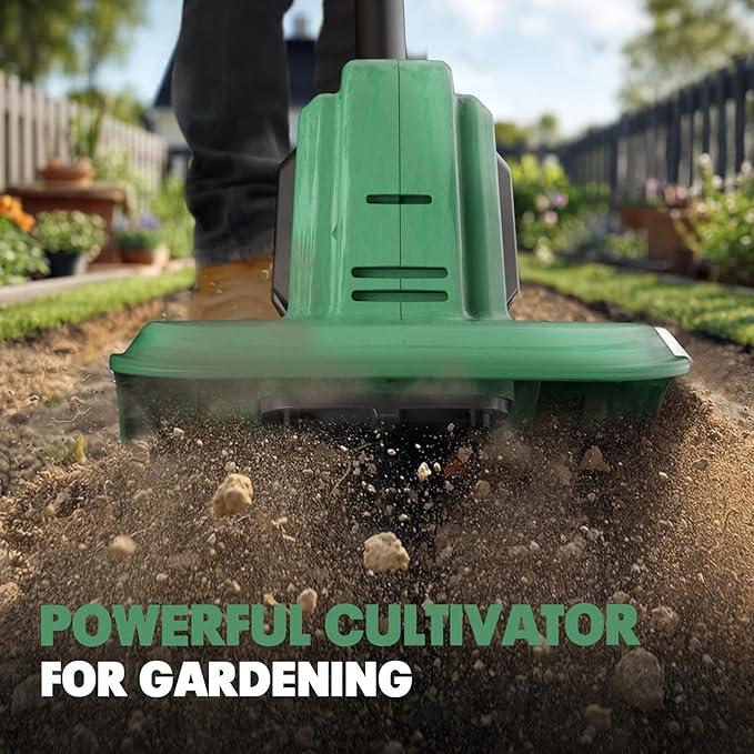 Cordless Tiller Cultivator Compatible with Makita 18V Battery(Tool Only), Electric Garden Rototiller w/270 RPM, 48 Steel Tines, 8.7" Tilling Width, 6.3" Depth, Portable Rotary Tiller for Soil
