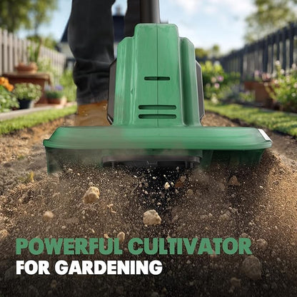 Cordless Tiller Cultivator Compatible with Makita 18V Battery(Tool Only), Electric Garden Rototiller w/270 RPM, 48 Steel Tines, 8.7" Tilling Width, 6.3" Depth, Portable Rotary Tiller for Soil