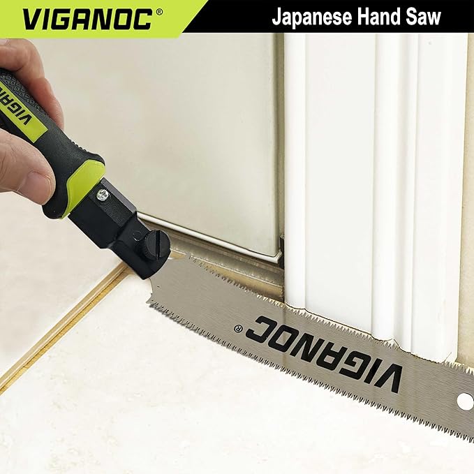 Japanese Hand Saw 180mm(7") Double-sided Pull Saw, Flush Cut Handsaws, Fine Cuts, SK5 Flexible Blade, 14/17 TPI