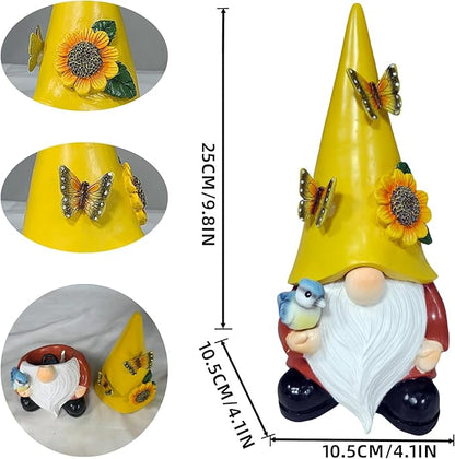 Key Hiders Outside Gnome Figurine Hide A Key Outdoor Garden Gnomes Statues Decorations For Yard Hidden Spare Key Holder Lock Box Rock Yellow