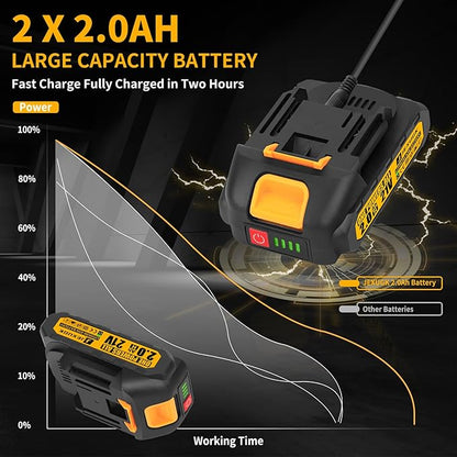 Electric Pruning Shears, 1.6" Upgraded Power Pruners Cordless with 2x2.0Ah Battery, LCD Screen Brushless Professional Gardening Tree Branch Cutter Scissors with 3 Pairs SK5 Blade & Whetstone