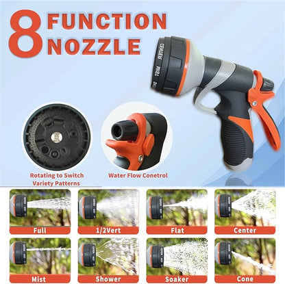 Metal Garden Hose 100FT Heavy Duty Lightweight 304 with Brass Nozzle,Durable Fittings,No Kink & Tangle,Puncture Resistant,Easy to Use & Store for RV,Outdoor, Yard,Ligh (100ft)