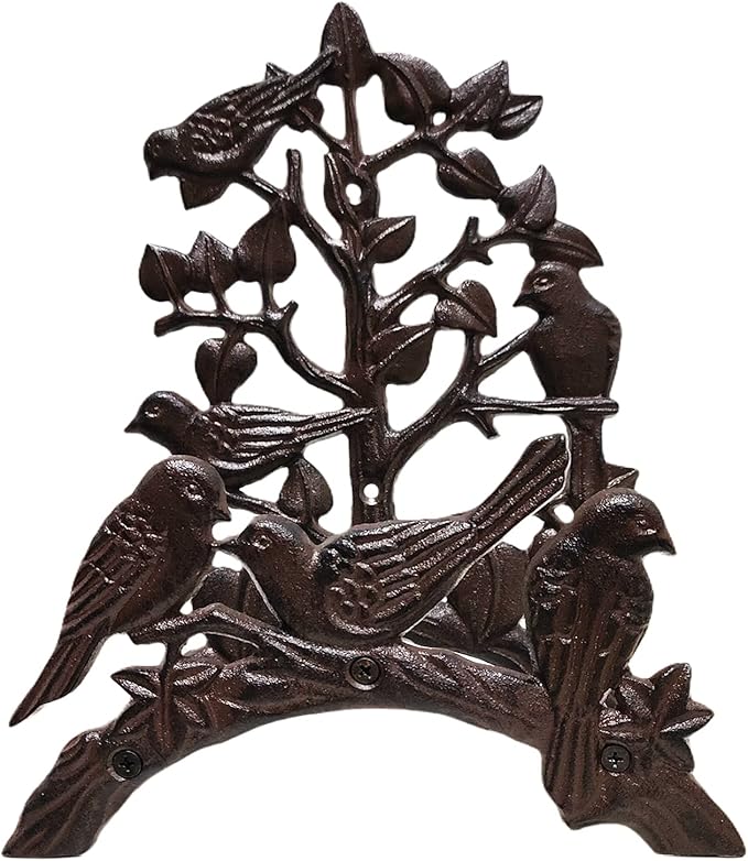 Garden Hose Holder Cast Iron Heavy Duty Water Hose Hanger, Outside Wall Mount Hose Hanger (Hose holder - Hummingbird)