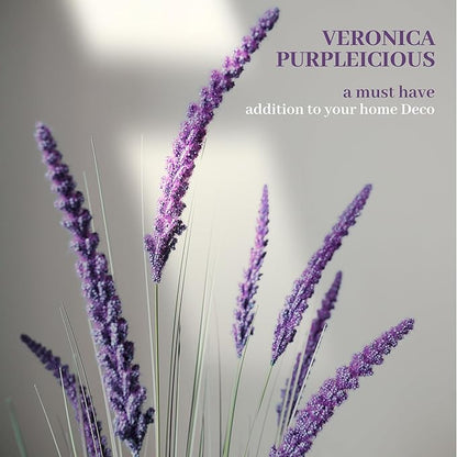 KOL 5ft 2-Pack Artificial Veronica Spiked Speedwell Grass, 59in Faux Tall Horsetail Grasses, Veronica Spicata, UV-Resistant Fake Plants for Indoor/Outdoor Décor, Home Office Wedding Centerpiece