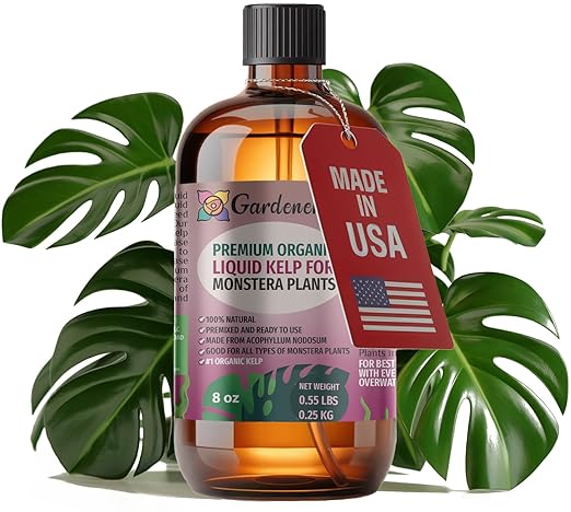 GARDENERA Premium Organic Seaweed & Kelp Superfood for Monstera Plants - 8 oz - Liquid Kelp Fertilizer Concentrate (Makes 45 Gallons)