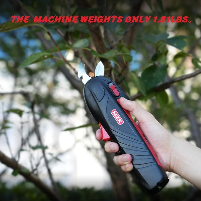 MZK Professional Cordless Electric Pruning Shears 7.2V Battery Powered, Tree Branch Flowering Bushes Trimmers With Safety Protection, Max Reach 16mm [0.63inch] Cutting diammeter