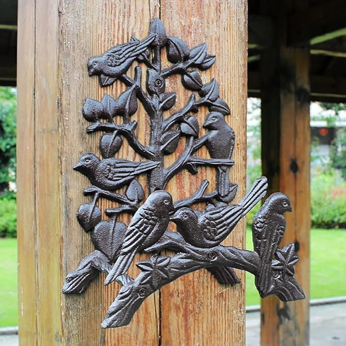 Garden Hose Holder Cast Iron Heavy Duty Water Hose Hanger, Outside Wall Mount Hose Hanger (Hose holder - Hummingbird)