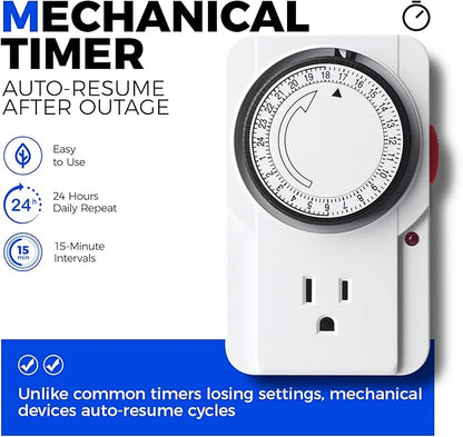 Barrina TX-S60 Grow Lights for Seed Starting, 240W(4 x 60W, 1680W Equivalent), High PPFD, Full Spectrum, Mechanical Timer, Linkable, Hanging Light, Grow Light for Indoor Plants, Vegetables, 4 Packs