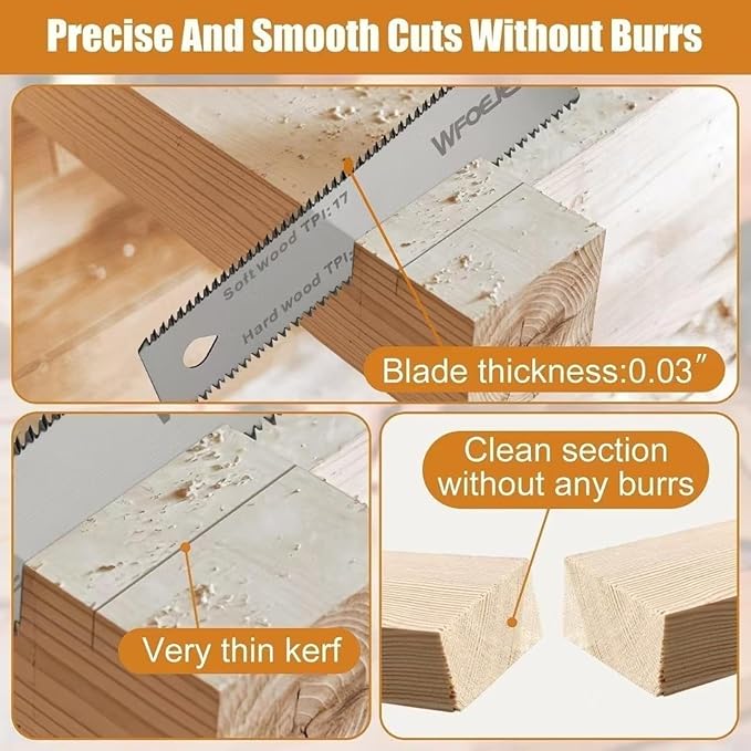 6 Inch Japanese Pull Saw，Hand Saw Woodworking Tools，Wood Handle, Sharp & Lightweight for Woodworking