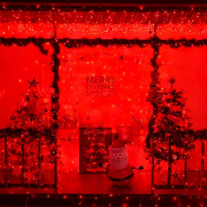 YEGUO 165ft 500 LED Christmas Lights Outdoor Waterproof, Red String Lights Indoor Plug in, 8 Modes Clear Wire Twinkle Lights or Christmas Tree