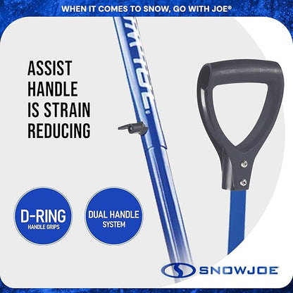 Snow Joe SJ-SHLV20 Shovelution Snow Shovel with Spring-Assist Handle, Heavy-Duty Shovel for Fast Snow Removal, 20 Inches, Blue