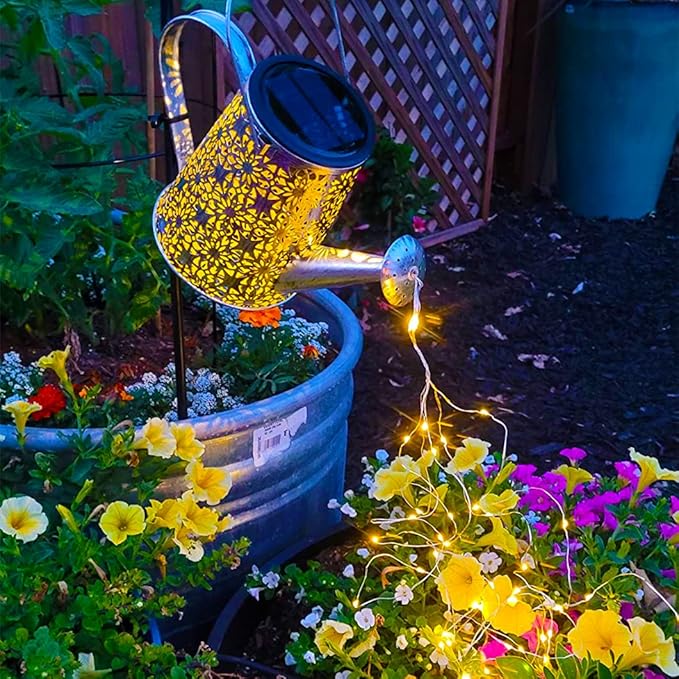 VOOKRY Solar Watering Can Lights, 2 Pack Large Hanging Solar Lights Outdoor Waterproof Garden Decor Outside for Patio Yard Porch Lawn, Gardening Gifts for Mom Women Grandma Birthday Christmas