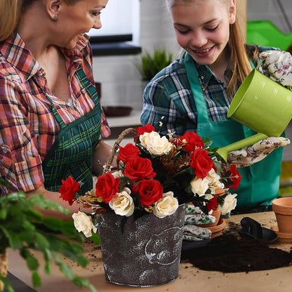 Rustic Iron Wall Planter 4.5 Inch Galvanized Hanging Flower Pot for Indoor Outdoor Garden Balcony Decor with Rope DIY