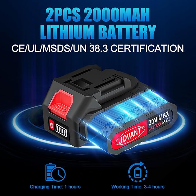 Electric Pruning Shears Cordless, 1.6"(40mm) Cordless Pruner, 2Pcs 2000mAh Battery Operated Pruning Shears & Electric Tree Pruner, SK5 Steel Blades Battery Powered Pruning Shears JOVANT