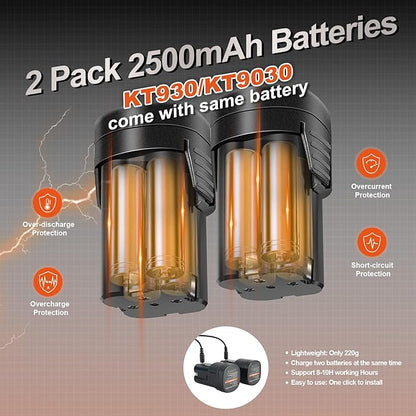 Kebtek Professional Electric Pruning Shears 2025 NEW, 16.8V 30mm Electric Pruner 2x2500mAh Batteries 8-10H Runtime Safety Switch, Pruning Shears Heavy Duty for Tree, Branch & Rose