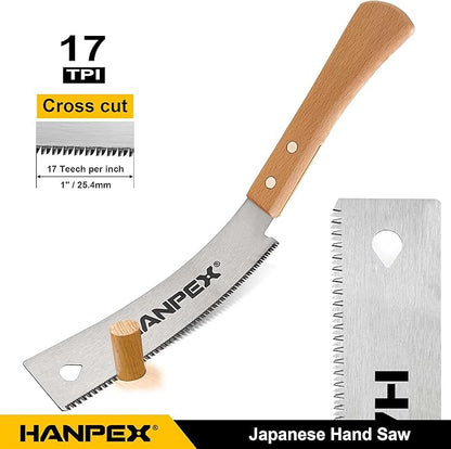 6-Inch Japanese Hand Saw, SK5 Pull Saw With Flexible Blade for Flush Cut Woodworking, DIY and Small Projects