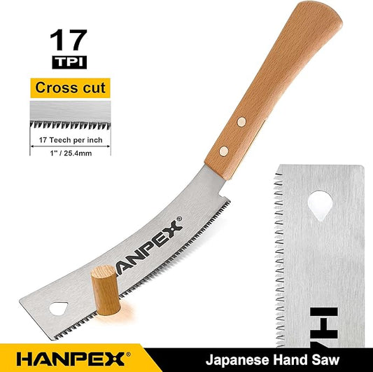 6-Inch Japanese Hand Saw, SK5 Pull Saw With Flexible Blade for Flush Cut Woodworking, DIY and Small Projects