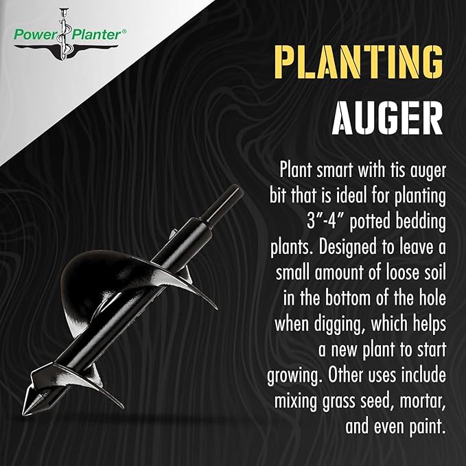Power Planter Bulb Auger & Bedding Plant Tool - 3"x7" Garden Auger Drill Bit with 3/8" Non-Slip Hex Drive, Hand-Welded Planting Auger Gardening Drill, Earth Auger Digging Tools, Up to 6" Deep (Purple)