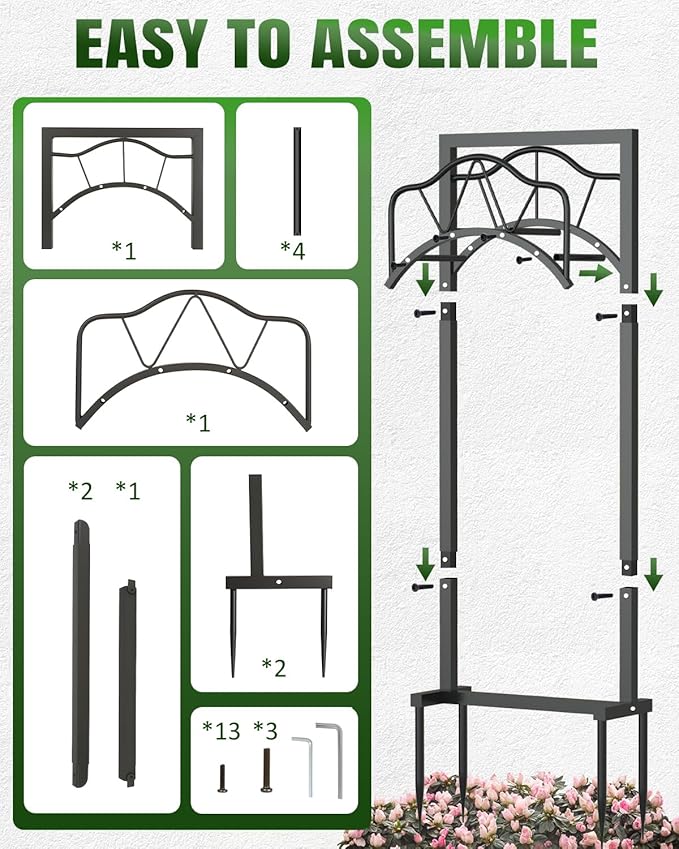 Breeze Touch Garden Hose Holder Freestanding, 4 Spikes Heavy Duty Outdoor Hose Stand, Metal Rack for Yard, Durable Water Hose Storage for outside, Compact Organizer for Garden Use