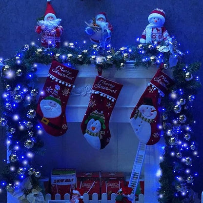 YEGUO 165ft 500 LED Christmas Lights Outdoor Waterproof, Blue and White String Light Indoor, 8 Modes Green Wire Twinkle Tree Lights Plug in with Memory Timer