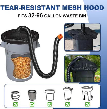 Leaf Collector for Major Brand Leaf Blower/Vacuum/Mulcher, 8FT Hose with Adjustable Adapter Fits 2.3"-5" Ports