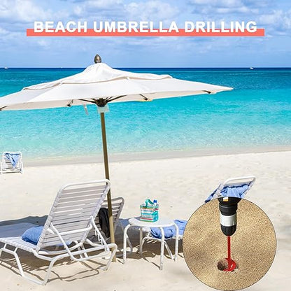 SYITCUN Auger Drill Bit for Planting - 2" X 32" Heavy-Duty Garden Spiral Drill Bit - Bulb Planter & Post Hole Digger - 3/8" Hex Drive