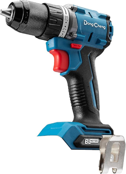 Dong Cheng 20V Brushless Heavy-duty Impact Drill Bare Tool, 531 in.lbs, 1/2" Keyless Metal Chuck, 20+1+1 Clutch for Drilling Brick Wall, Metal, Wood (Bare Tool)