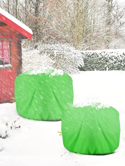 ANPHSIN 3 pcs 39.3in x 39.3in Plant Covers Freeze Protection - Winter Shrub Plant Protection Bags, Frost Blankets Cloths with Drawstring for Outdoor Garden Potted Plants, Green