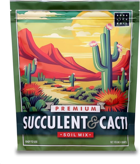 Premium Succulent Soil Mix for Indoor & Outdoor Plants - Fast-Draining Potting Soil for Succulents, Cacti, & Houseplants - Natural Blend with Pumice for Optimal Plant Growth - 4 Quarts