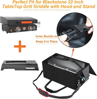 22 inch Griddle Carry Bag for Blackstone 17 Inch Grill & 22 Inch Griddle with Hood and Stand, 22" Tabletop Grill Carry Bag for Blackstone Models 1891 & 1814, Water-Resistant 22" Grill Carry Bag