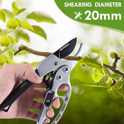Ultra Sharp Germany Steel Pruning Shears - Cuts 3X Easier, Ergonomic Design - Weak Hand Arthritis Snips, Effortlessly 1-Inch Cut Capacity Heavy Duty Garden Scissors, Sharp Garden Clippers