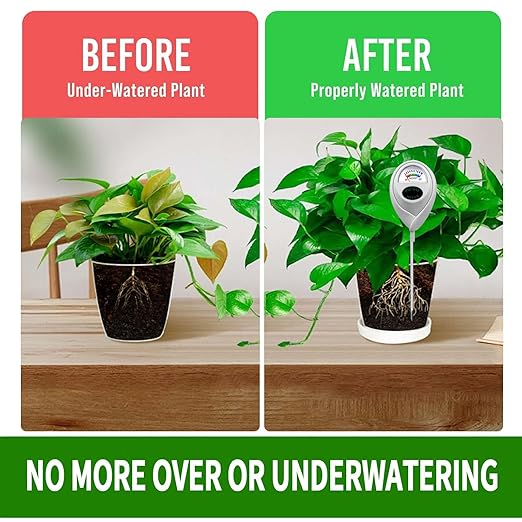 Plant Moisture Meter Soil Moisture Sensor Meter Water Monitor Hygrometer Plant Water Meter [Green + White] Soil Moisture Meter for Gardening, Farming, Plants