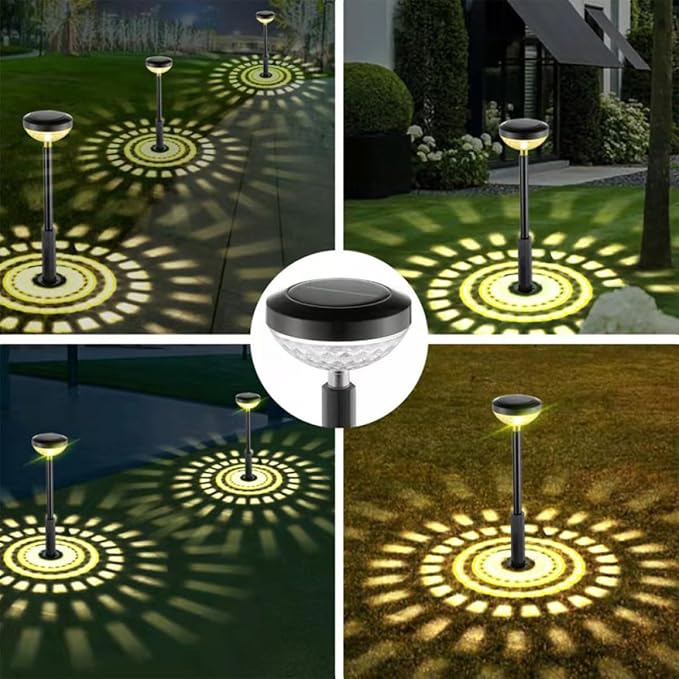 Solar Pathway Lights Outdoor Garden Stake Lamp with LED Solar Powered Light for Yard Patio Landscape Lighting Waterproof Decorative Ground Plug