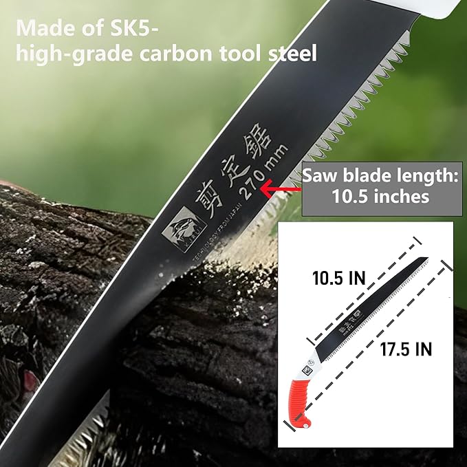 Wooden SawSet, Including One Medium Length Cutting Saw 10.5" and One Double-Sided Saw 6",for Home Pruning, Logging, Woodworking,Landscaping.