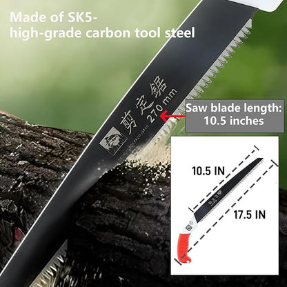 Wooden SawSet, Including One Medium Length Cutting Saw 10.5" and One Double-Sided Saw 6",for Home Pruning, Logging, Woodworking,Landscaping.