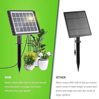 82FT Solar Drip Irrigation System, Auto Watering Kit for 20-30 Pots, Solar-Powered Plant Watering, 25 Timer Modes, 900ml/min Flow Indoor/Outdoor Garden, Balcony & Patio Irrigation System