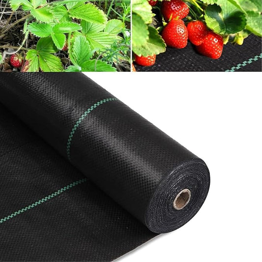 6FT*300FT Landscape Fabric Weed Barrier Fabric Heavy Duty, Weed Gardening Ground Cover Mat, Weed Control Garden Cloth, Woven Geotextile Fabric for Underlayment, Commercial Driveway Fabric, Black