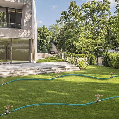 2 Pack Zinc Alloy Impact Sprinklers with Stand (Spike), Heavy Duty Zinc Alloy Lawn Sprinkler Head on Spike Base, Adjustable Watering Sprinkler for Large Area Grass Yards Patio Garden Irrigation