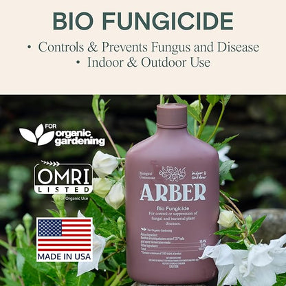 Organic Fungicide for Plants – Liquid Concentrate for Indoor & Outdoor Use; Treats Powdery Mildew, Leaf Spot, Root Rot & Lawn Diseases; Mushroom & Rust Control; Safe Around Kids, Pets & Pollinators