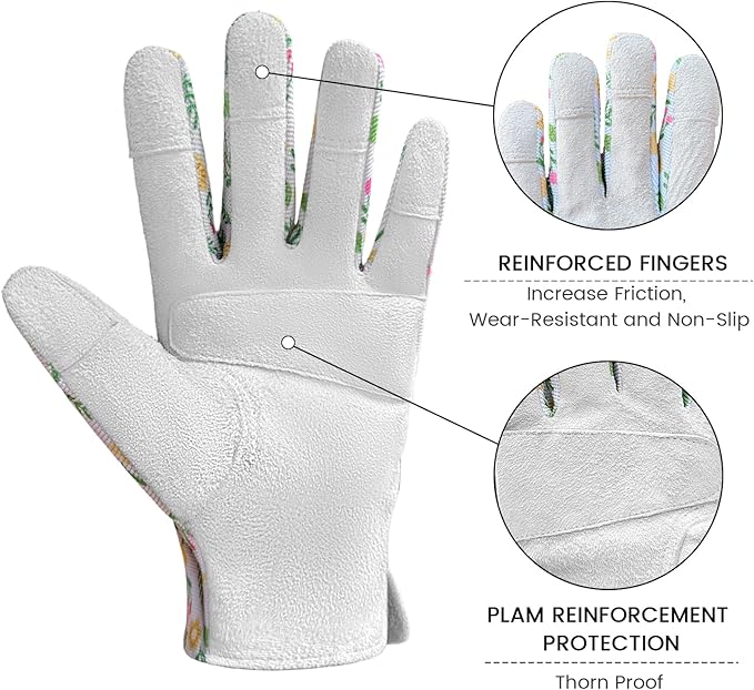 Gardening Gloves, Garden Gloves for Women Thorn Proof, Breathable Leather Work Gloves for Yard Pruning, Planting