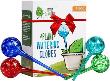 LGL Plant Watering Globes - Automatic Self Watering Globes. Decorative Self Watering Planter Inserts. Self Watering Spikes to Support Plant Health. 4 Pack x 350ml.