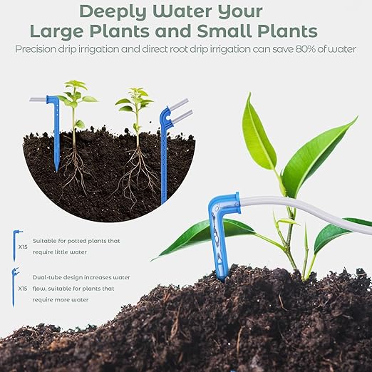 Dual Pump Automatic Plant Waterer Indoor, Self Watering System for 30 Potted Plants, Vacation Plant Watering Devices, Automatic Watering System with Digital Programmable Water Timer