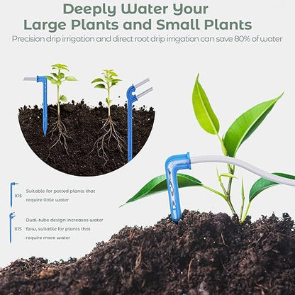 Dual Pump Automatic Plant Waterer Indoor, Self Watering System for 30 Potted Plants, Vacation Plant Watering Devices, Automatic Watering System with Digital Programmable Water Timer