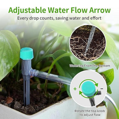 Smart Automatic Plant Watering System for 20 Pots - Dual Pump Indoor Drip Irrigation Kit with 30-Day Programmable Timer & USB-C Charging