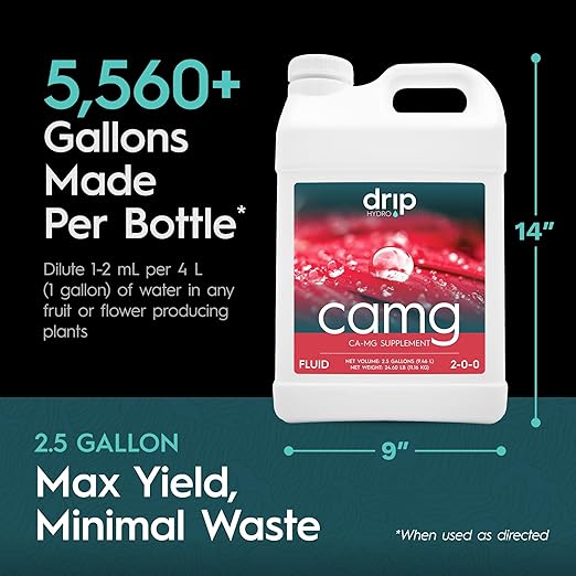 CaMg 2.5 Gallon | High-Concentration Calcium and Magnesium Supplement with Nitrogen and Iron | Essential Micronutrient Blend for Vigorous Plant Growth