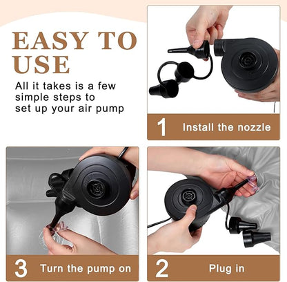 Realspring 6 Pcs Bean Bag Chairs for Adults Inflatable Chairs with Electric Air Pump,Blow up Couch Folding Portable Inflatable Couch Lazy Sofa for Reading Living Room Camping (Gray)