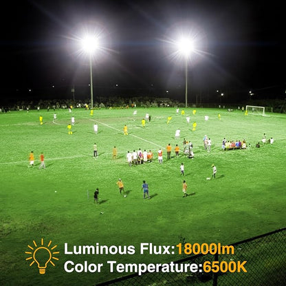Onforu 200W LED Flood Lights Outdoor, 18000LM Bright Security Light, IP66 Waterproof Outdoor LED Lights, 6500K Daylight White Floodlight for Garage, Yard, Garden, Stadium, Playground, Arena(2 Pack)