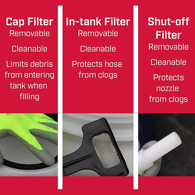 Chapin 61900 Made in The USA 4 Gallon Tree and Turf Pro Commercial Backpack Sprayer with Stainless Steel Wand, 3 nozzles, 3 Stage Filtration, Translucent White