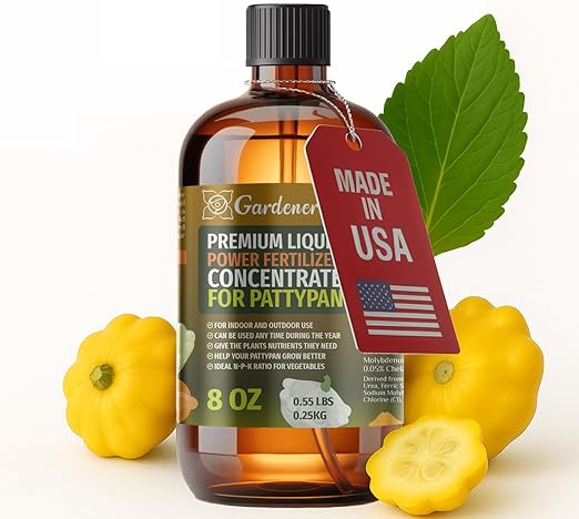 Liquid Power Pattypan Fertilizer - Professional Liquid Plant Food for Pattypan - Fast-Acting Concentrate for Growth, Strong Roots & High-Yield Harvest - 8 oz - Indoor & Outdoor Use